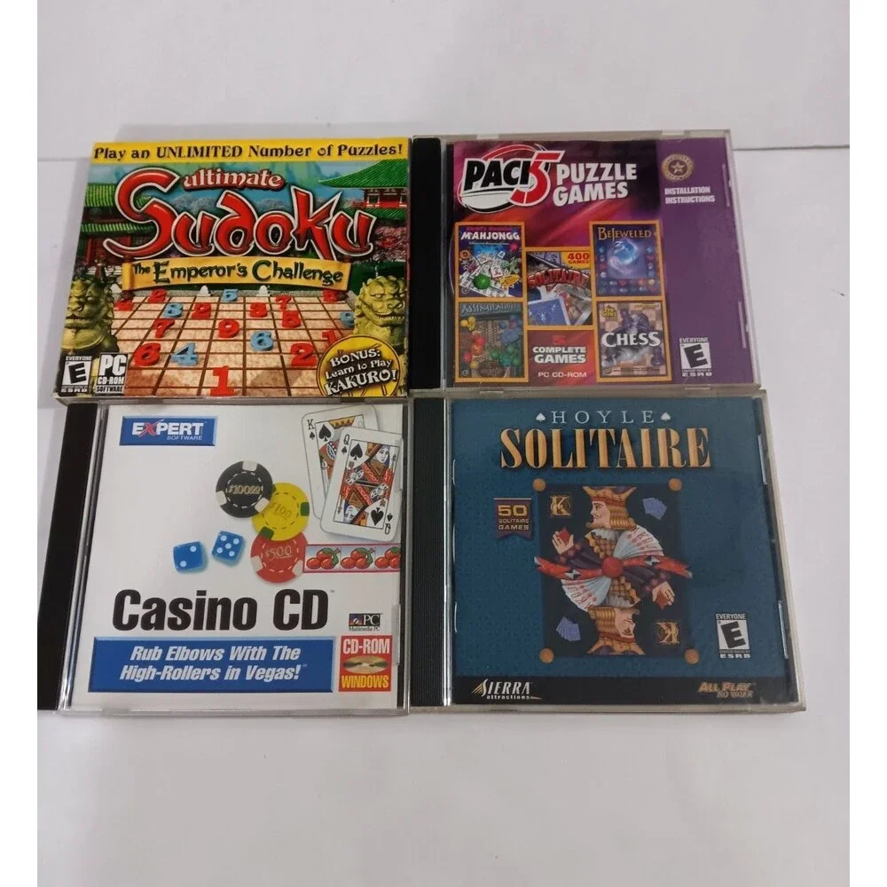 Set Of 4 PC Puzzles & Games